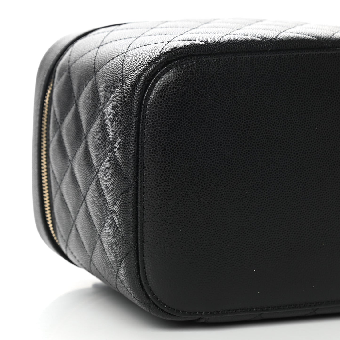 Caviar Quilted Large Vanity Pouch Black