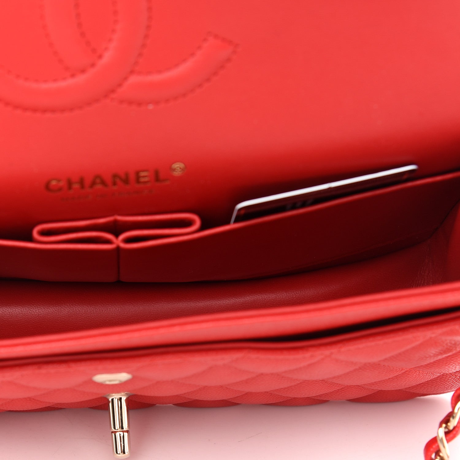 Chanel Caviar Quilted Medium Double Flap Red 5 of 9