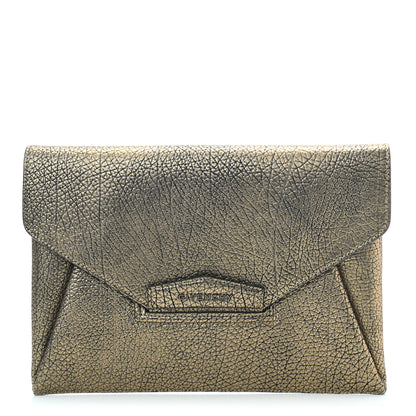 Givenchy Crackled Metallic Sugar Goatskin Medium Antigona Envelope Clutch Light Gold 1 of 6