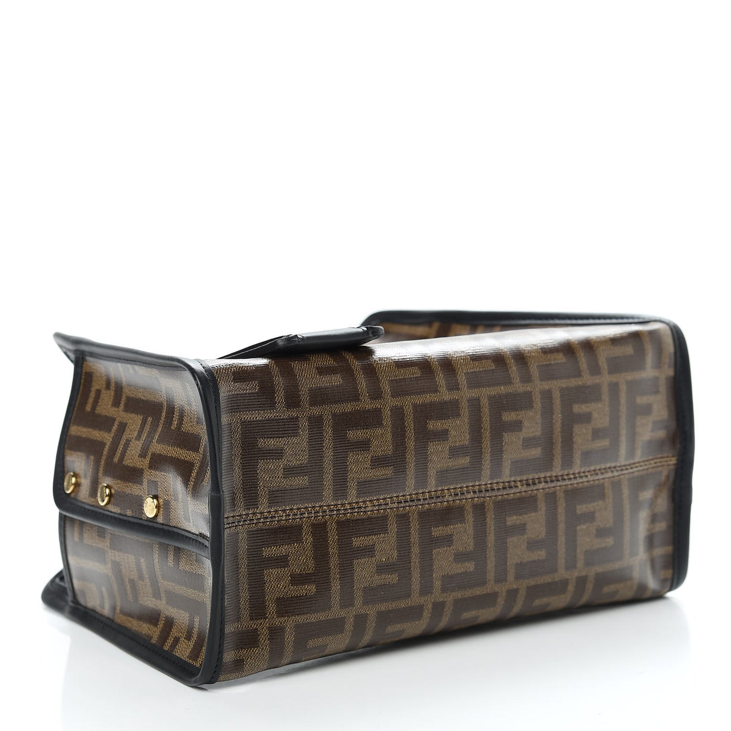 Glazed Fabric Vitello Century FF 1974 Stamp Patch Mini Peekaboo Defender Cover Mogano Panna Black