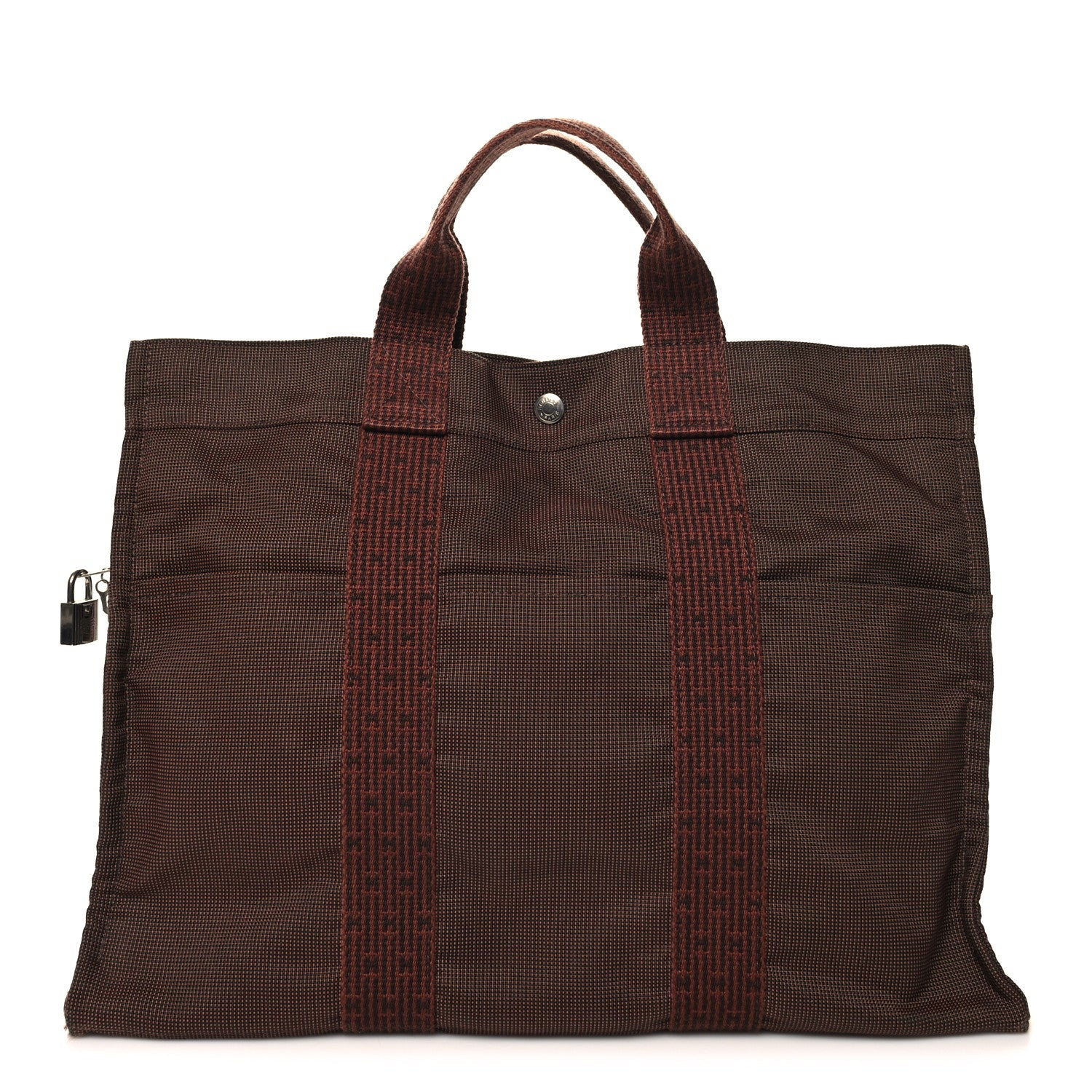 Hermes Canvas Herline MM Tote Brown 1 of 11