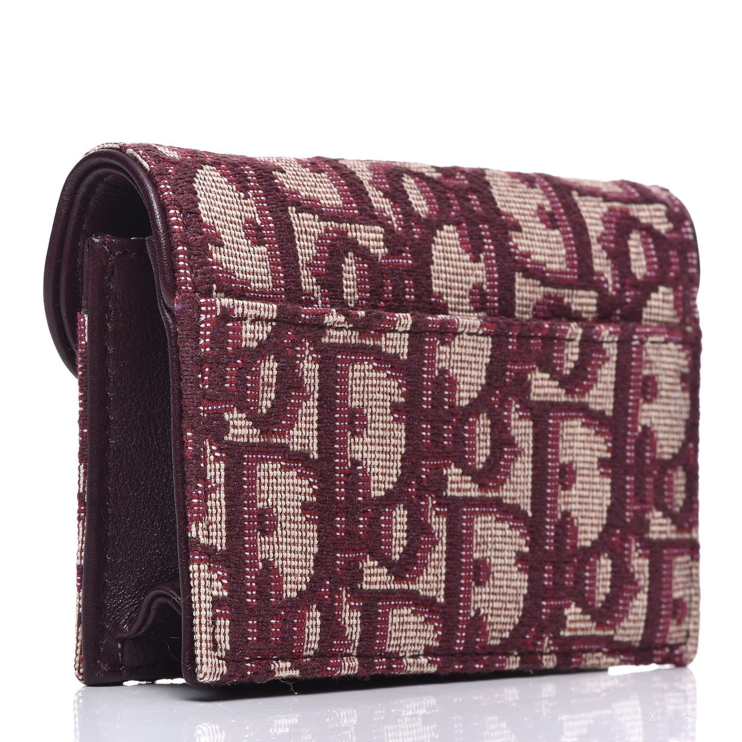Oblique Saddle Card Holder Bordeaux