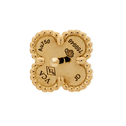 Van Cleef & Arpels 18K Yellow Gold Mother of Pearl Sweet Alhambra Earrings 4 of 5