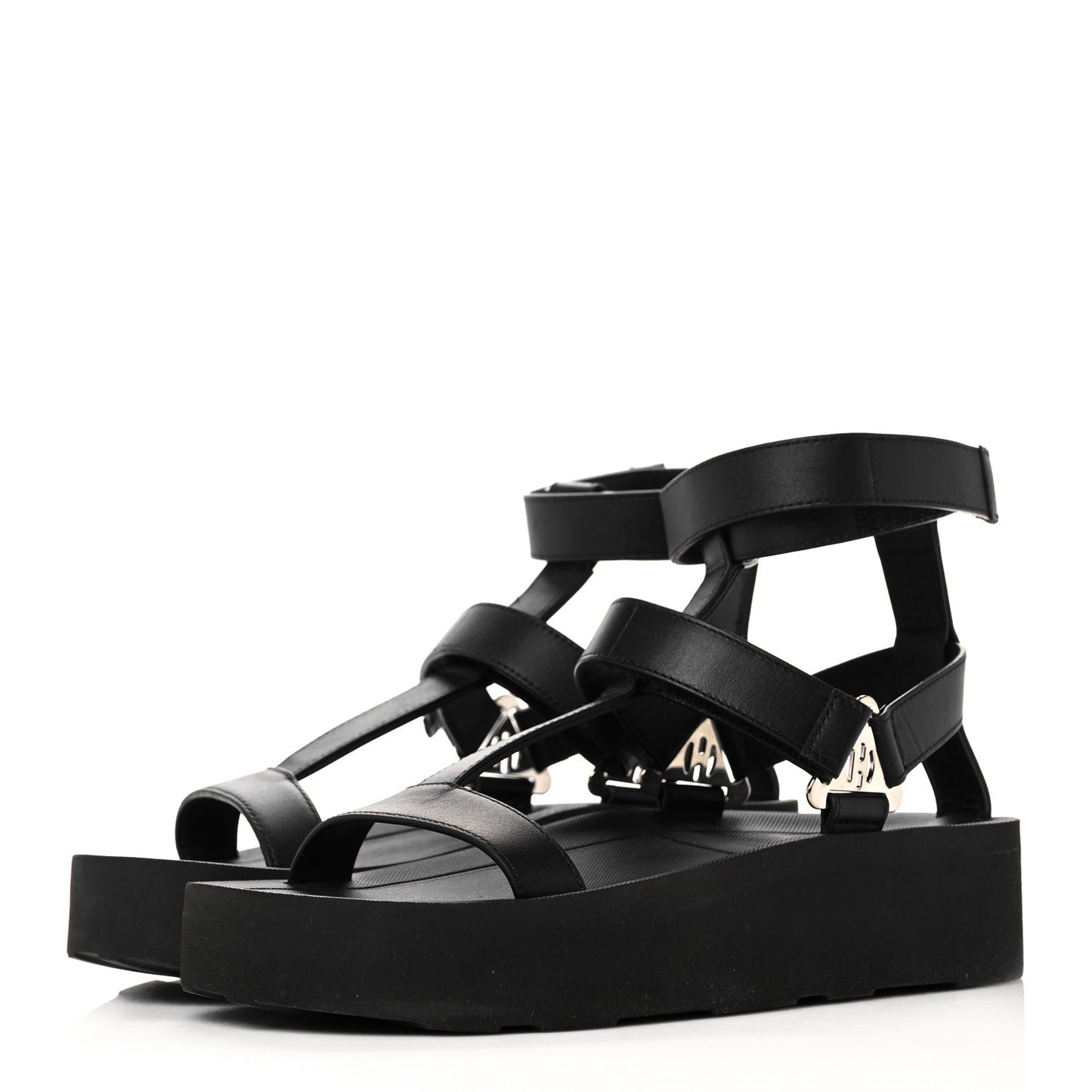 Calfskin Womens Enid Sandals 36 Black