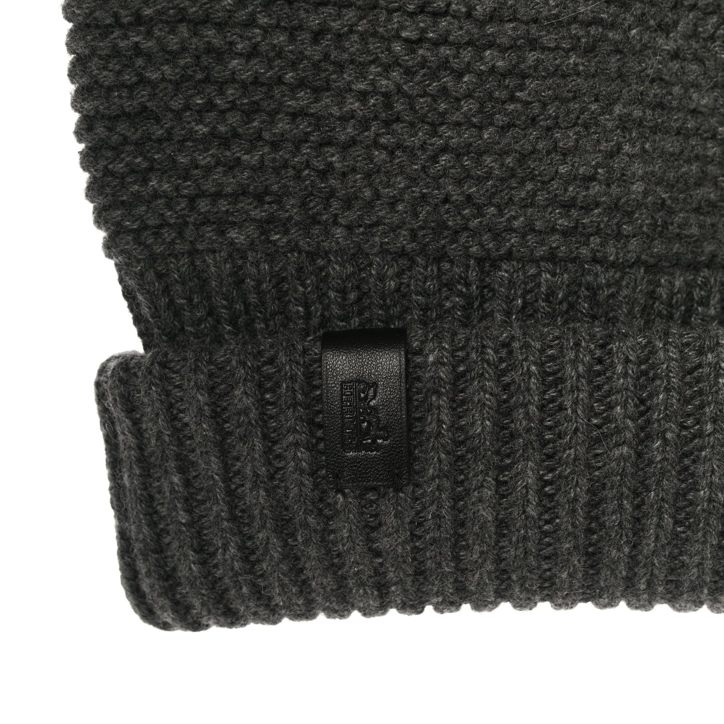 Cashmere Knit Boston Beanie Hat L Gris Chine