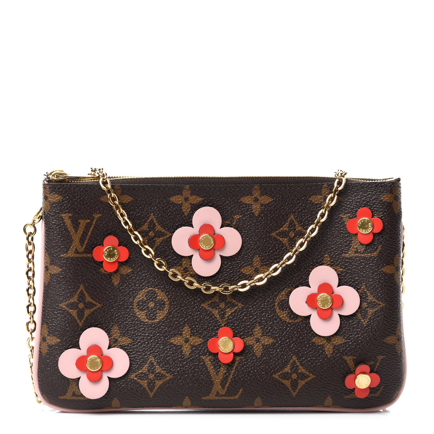 Monogram Blooming Flowers Double Zip Pochette