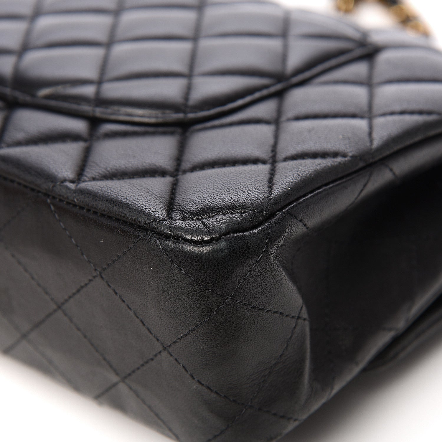 Chanel Lambskin Quilted Medium Double Flap Black 11 of 12