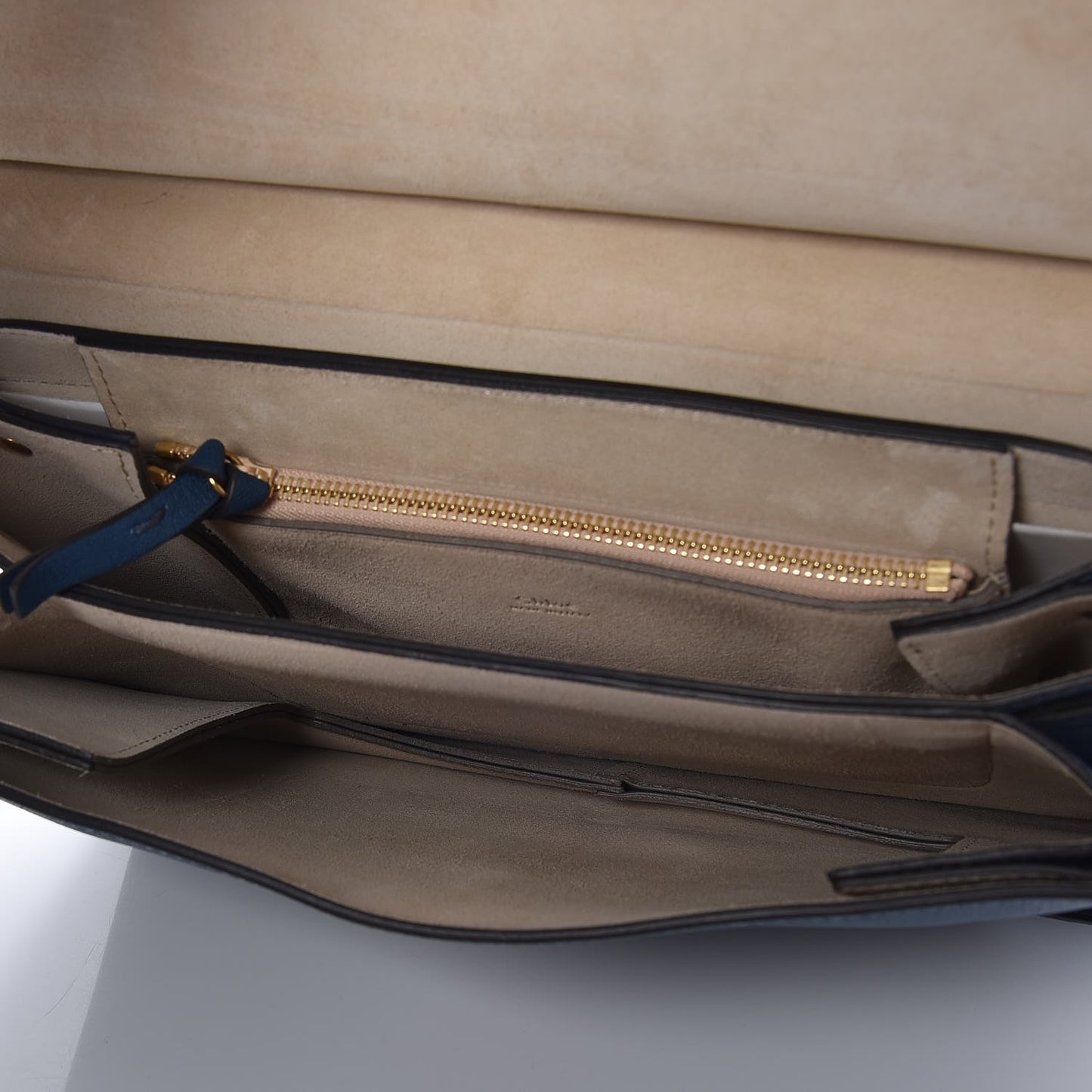 Calfskin Medium Faye Shoulder Bag Denim Blue