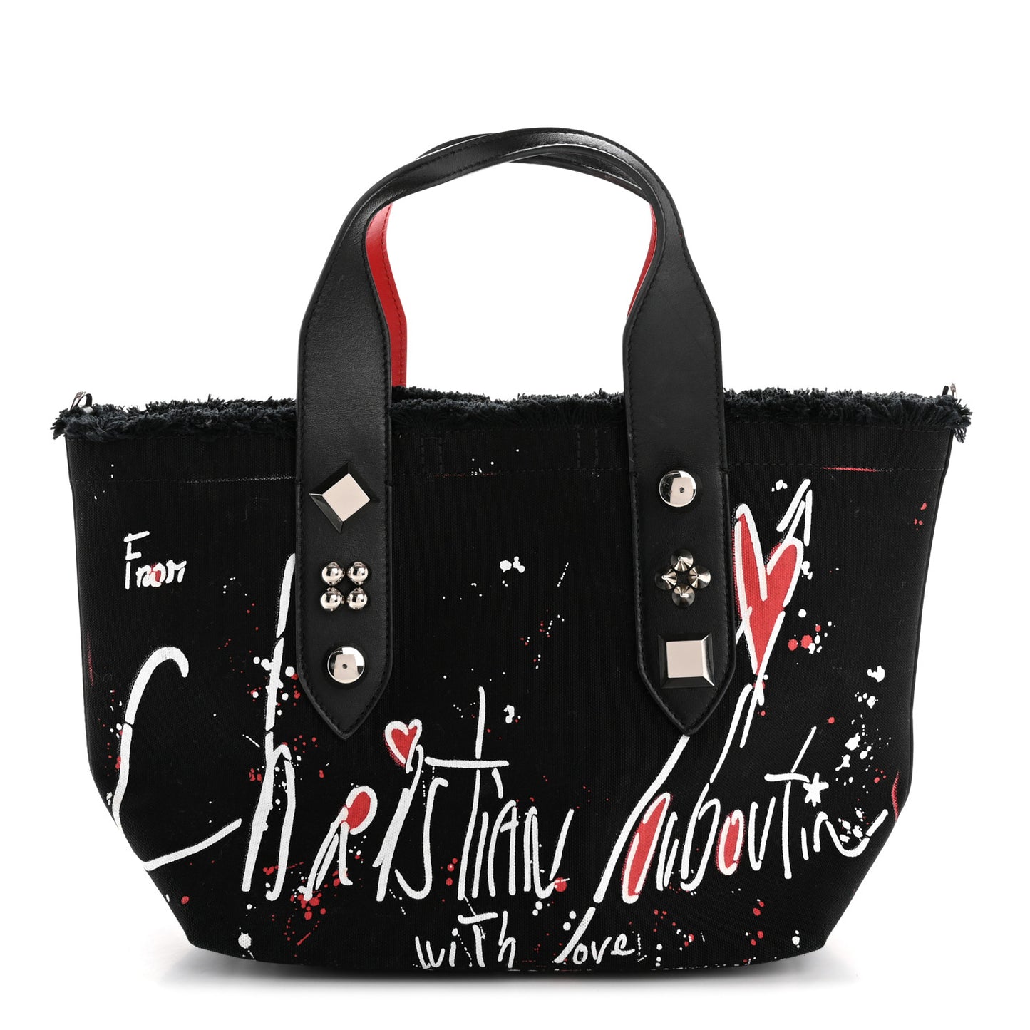 Canvas Printed Mini Frangibus Tote Black Multicolor