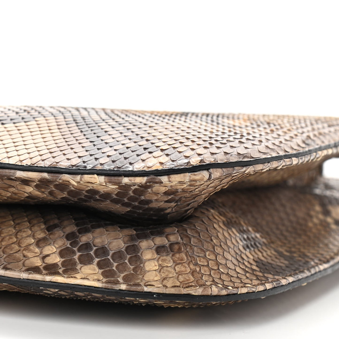 Snakeskin Rockstud Shoulder Satchel Beige
