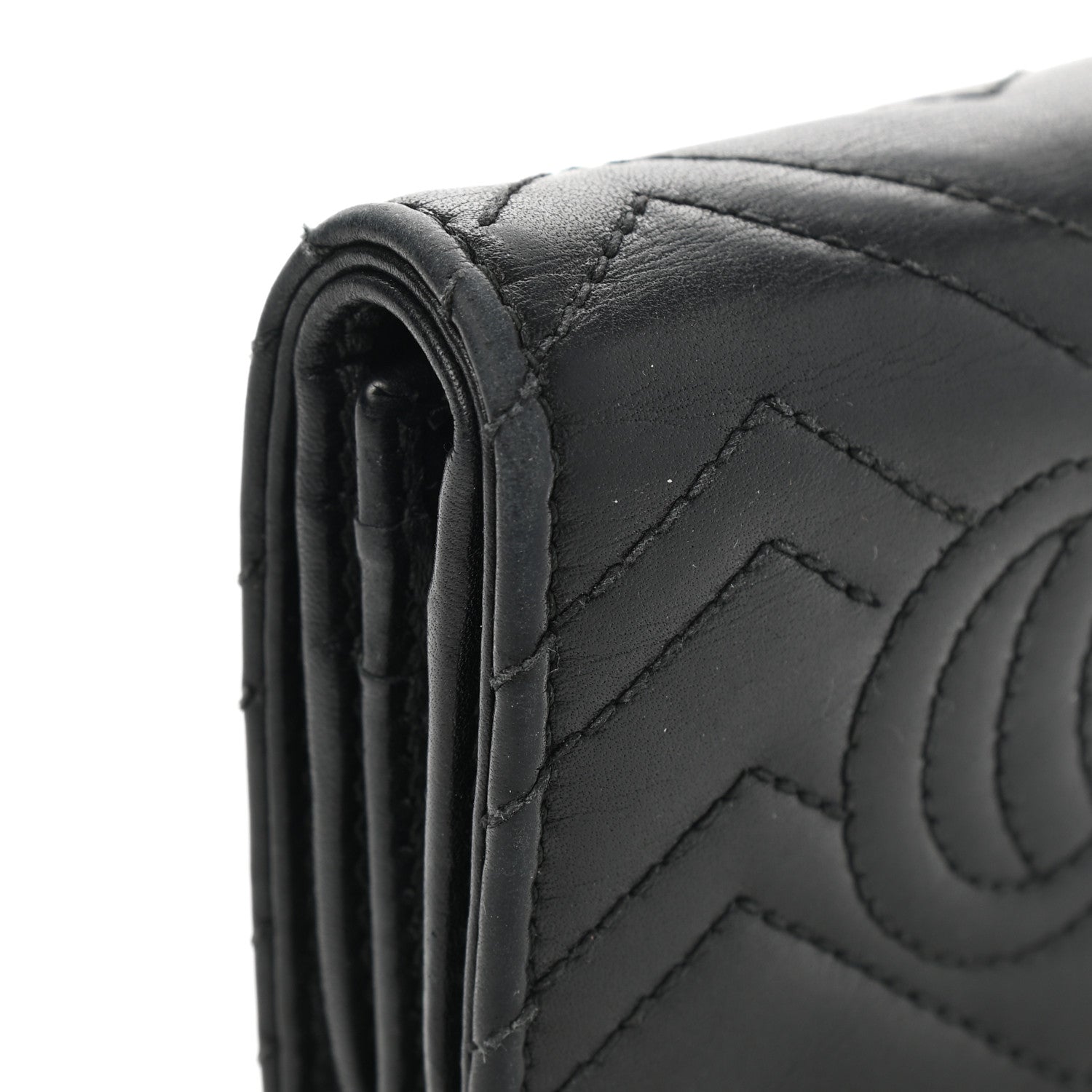 Gucci Calfskin Matelasse GG Marmont Card Case Wallet Black 8 of 8