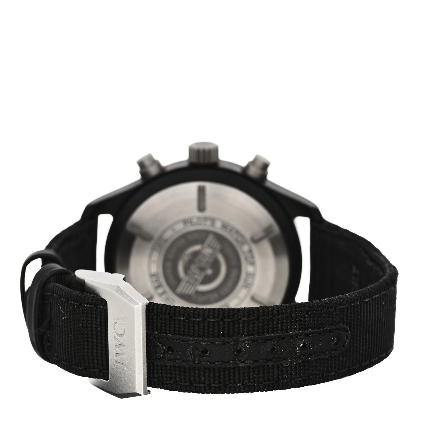 Ceramic Titanium Fabric 44mm Pilot Top Gun Chronograph Automatic Watch Black IW389101