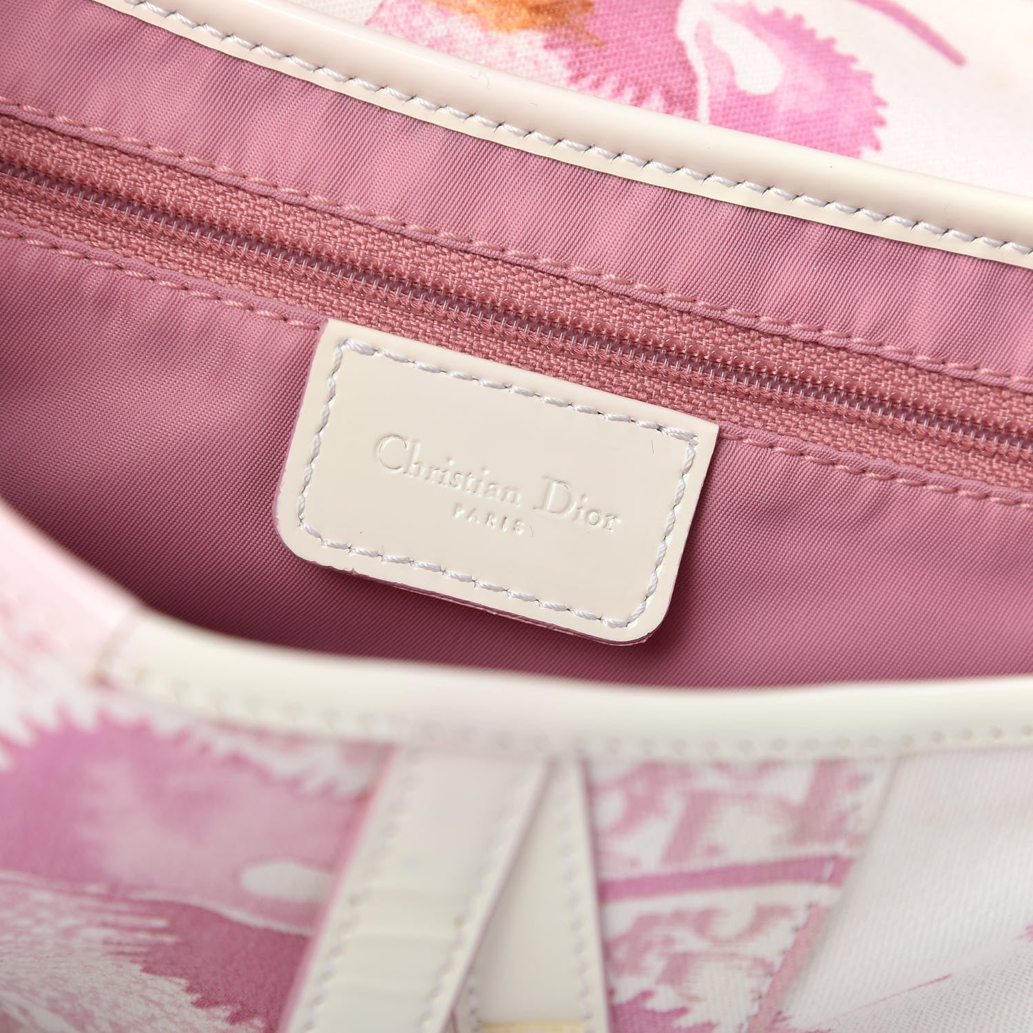 Christian Dior Monogram Floral Saddle Bag Pink 6 of 10