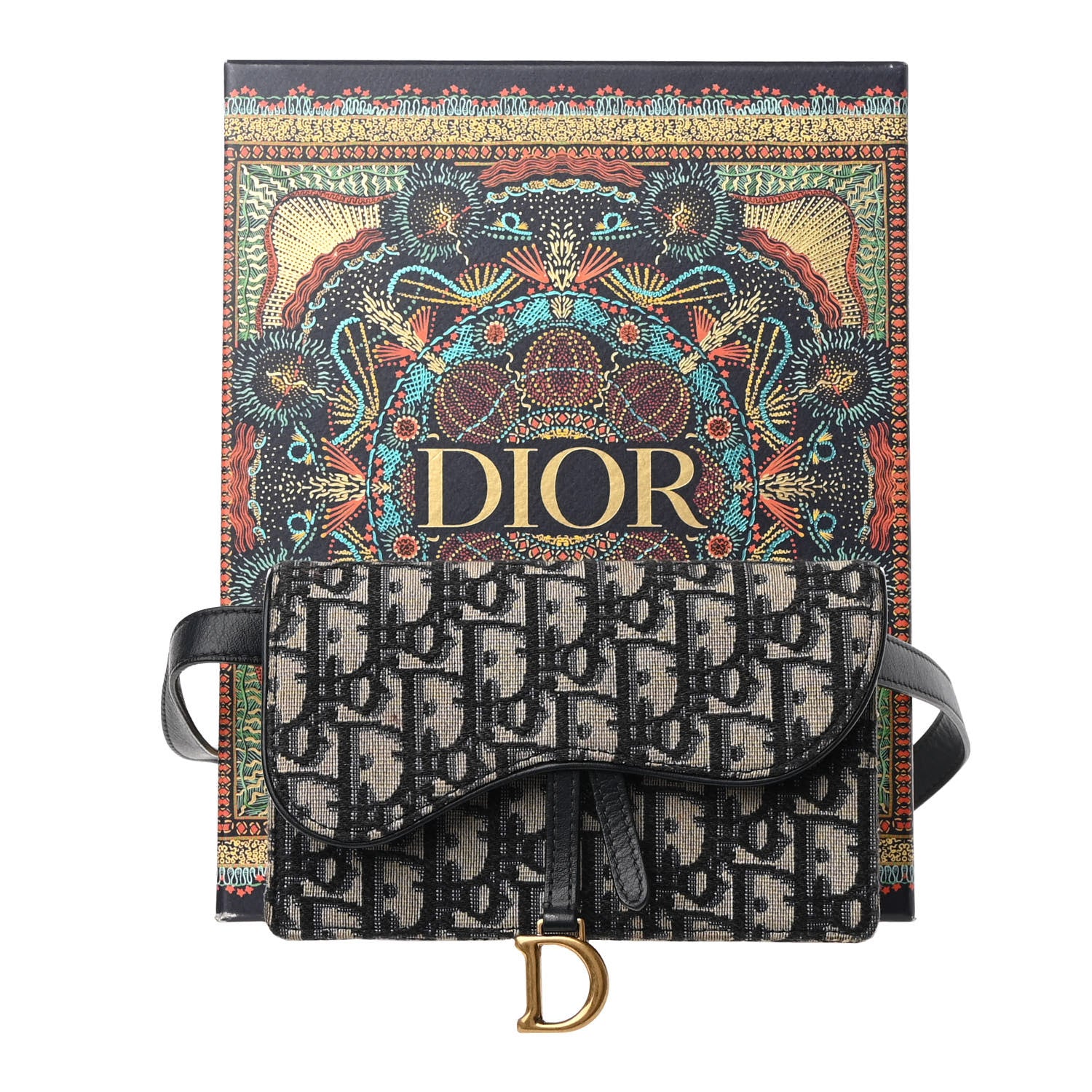 Christian Dior Oblique Saddle Belt Bag Blue 6 of 6