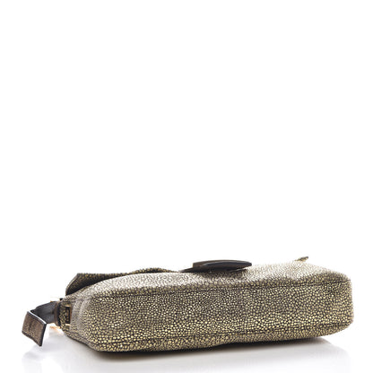 Fendi Metallic Canvas Baguette Gold 4 of 10