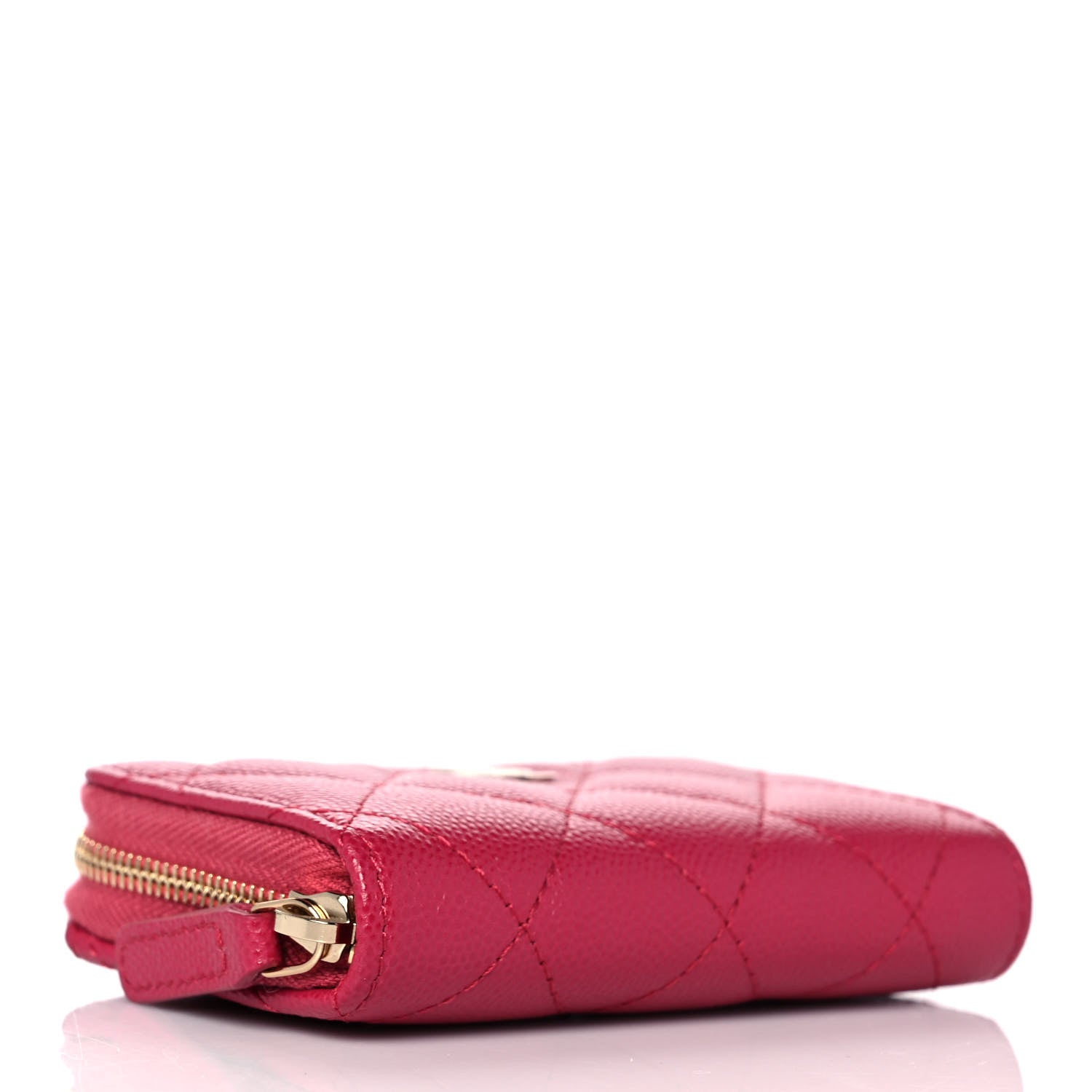 Chanel Caviar Quilted Zip Coin Purse Dark Pink 4 of 10