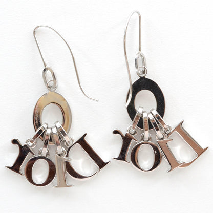 Christian Dior Crystal Logo Dangle Earrings Silver 2 of 5