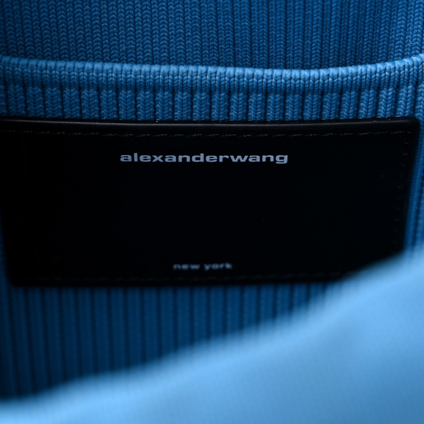 Ribbed Knit Small Ryan Bag Blue