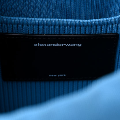 Alexander Wang Ribbed Knit Small Ryan Bag Blue 6 of 8