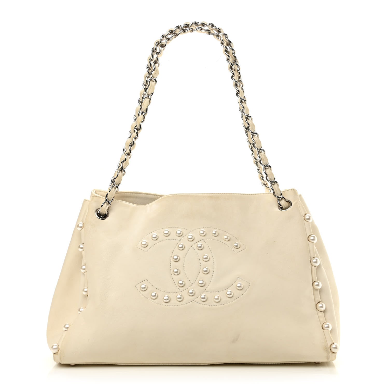 Chanel Lambskin Pearl Obsession Tote White 1 of 16