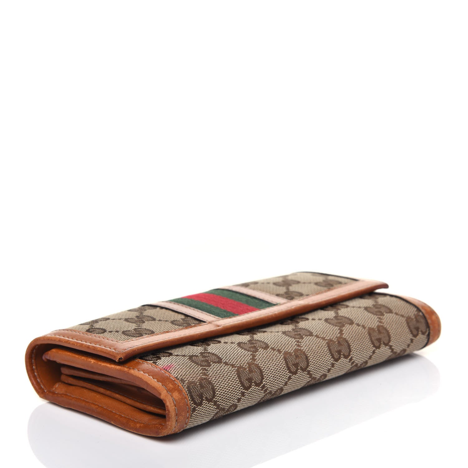 Gucci Monogram Vintage Web Continental Wallet Tobacco 4 of 22