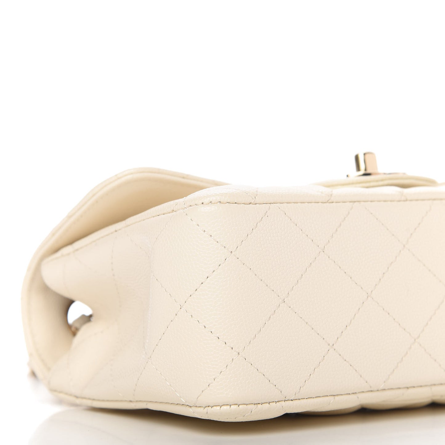 Caviar Quilted Mini Rectangular Flap White
