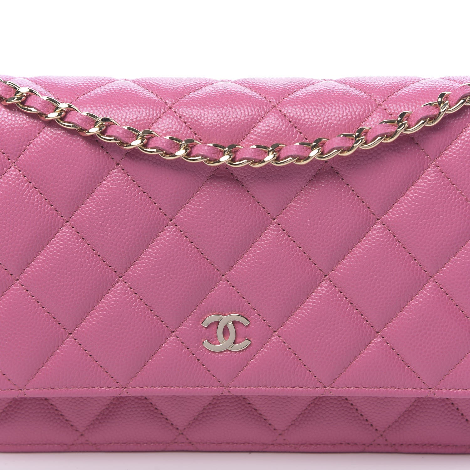 Chanel Caviar Quilted Wallet on Chain WOC Pink 11 of 11