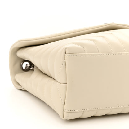 Saint Laurent Calfskin Y Quilted Monogram Medium Loulou Chain Satchel Crema Soft 10 of 11