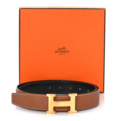 Hermes Box Togo 32mm H Belt 80 Black Gold 6 of 6