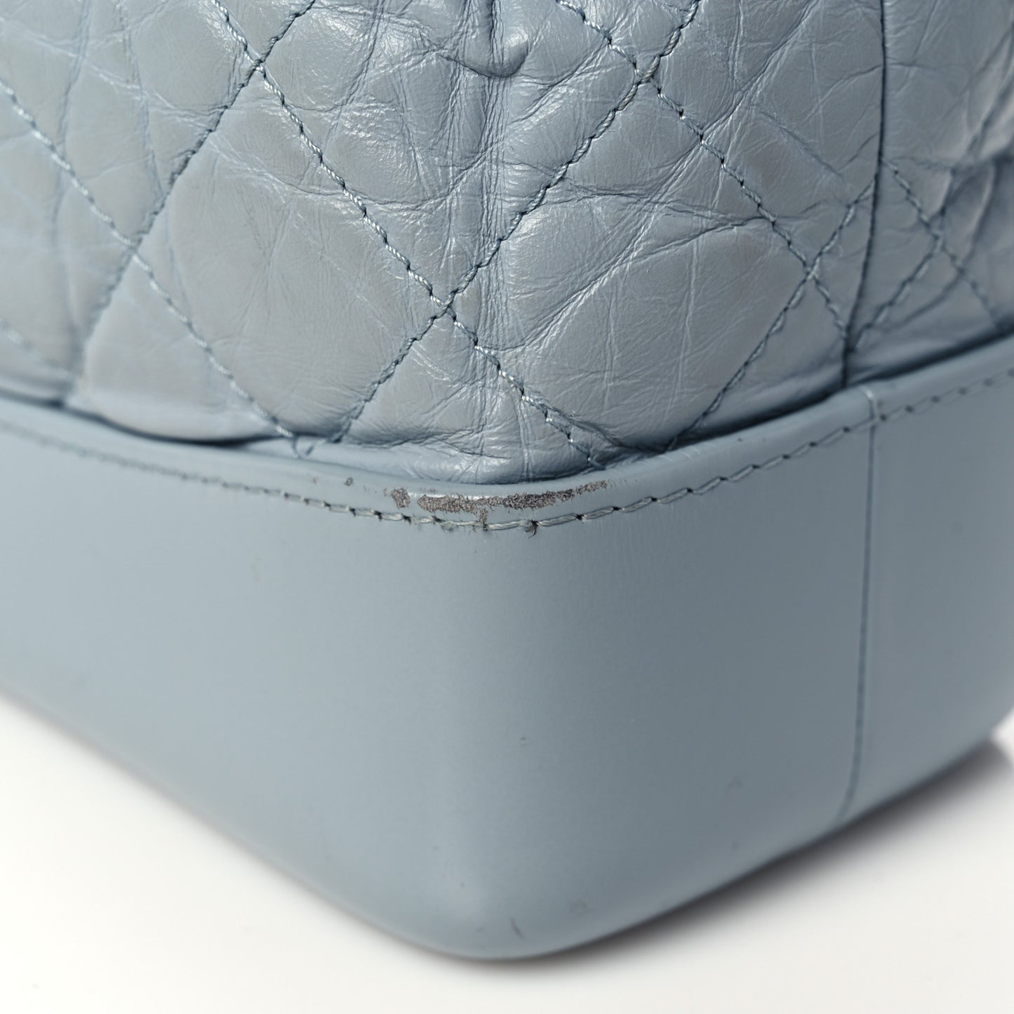 Aged Calfskin Quilted Small Gabrielle Backpack Light Blue