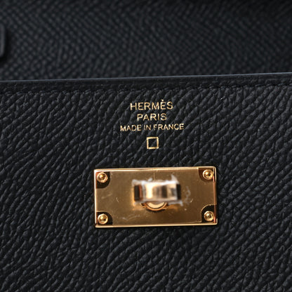 Hermes Epsom Matte Alligator Touch Kelly Wallet To Go Black 6 of 9