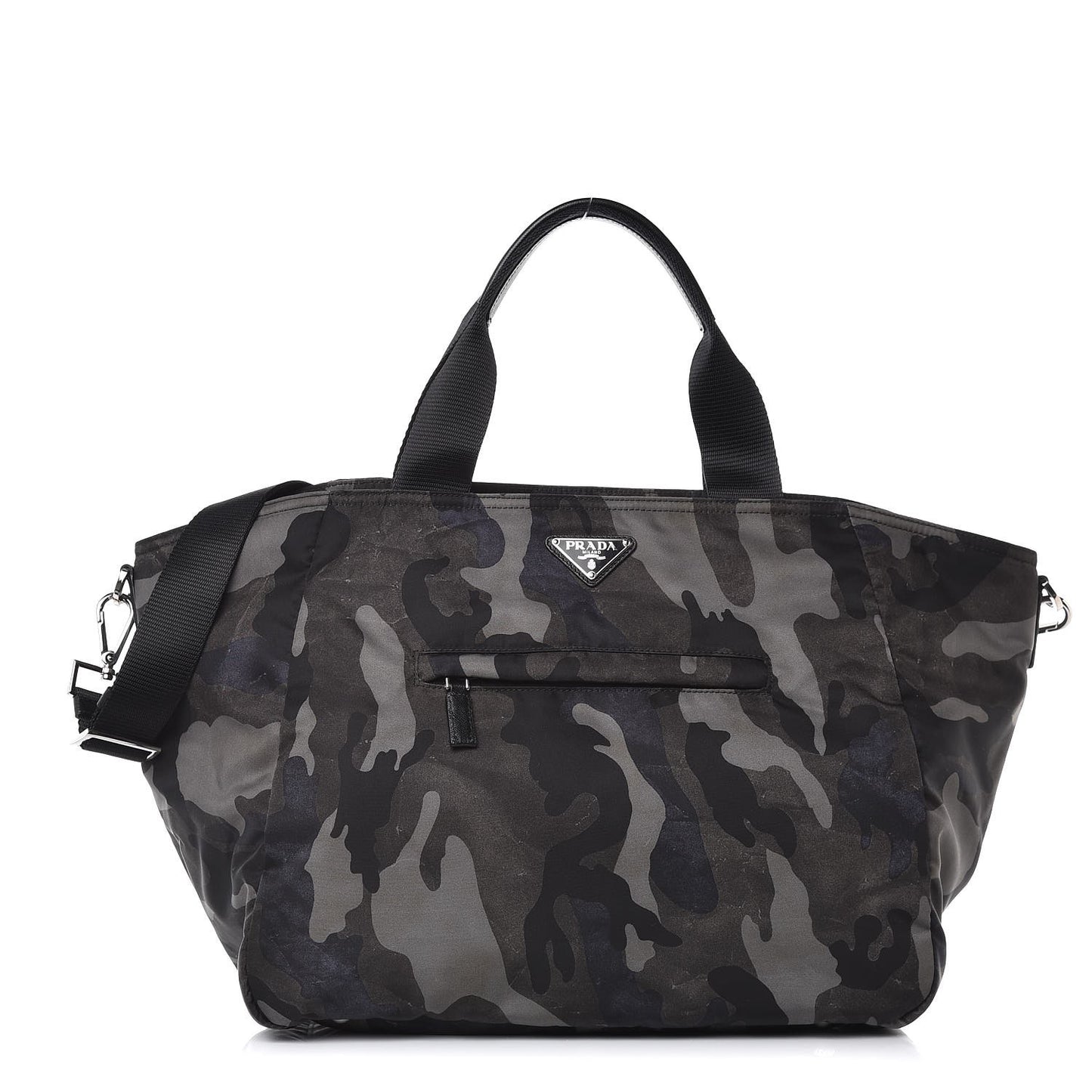 Tessuto Nylon Camouflage Tote Fumo
