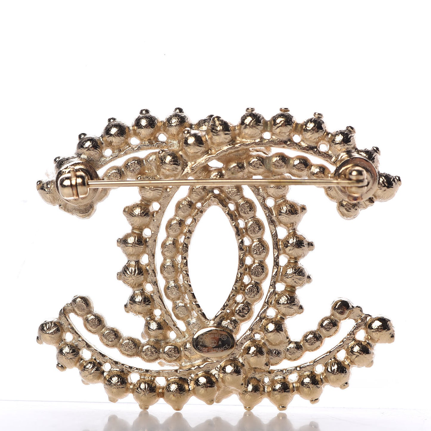Pearl CC Brooch Gold