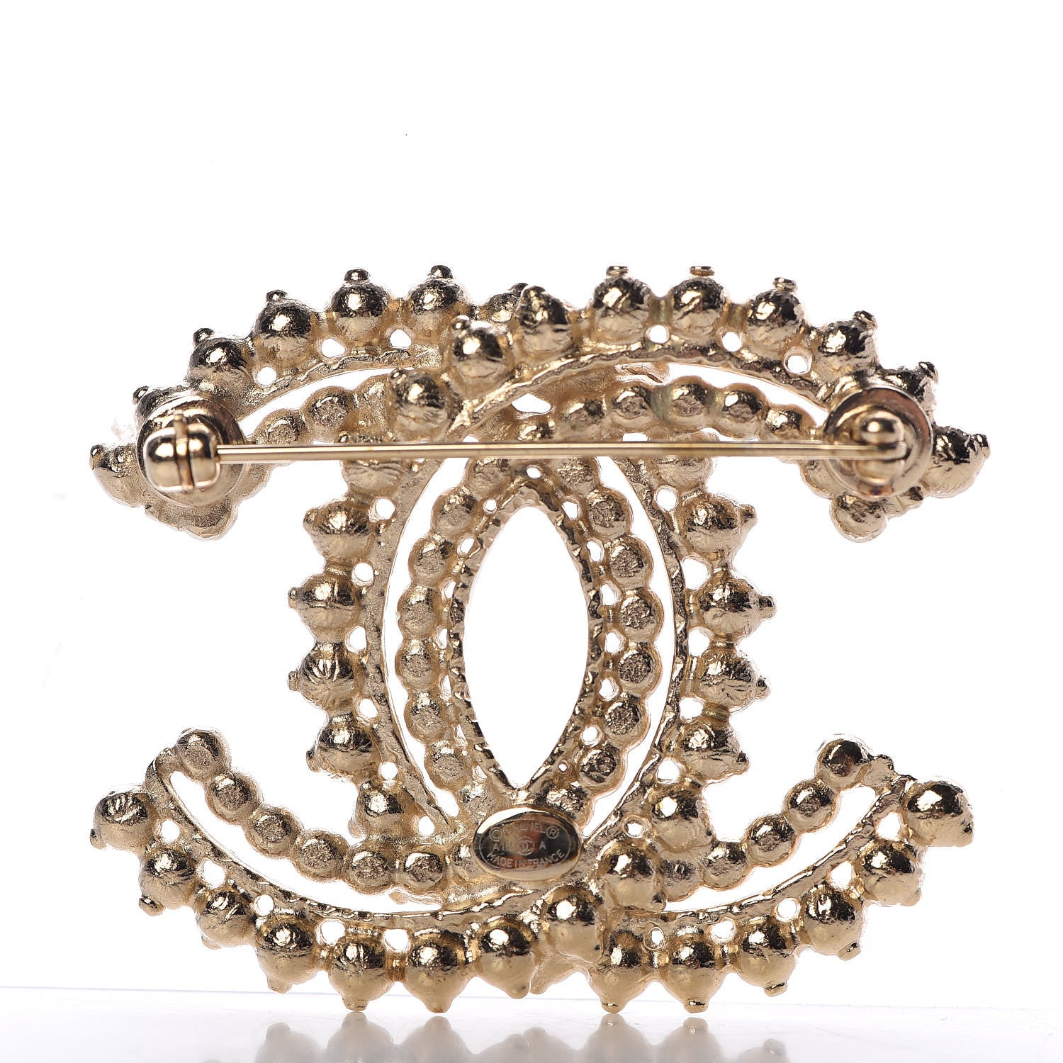 Chanel Pearl CC Brooch Gold 3 of 5