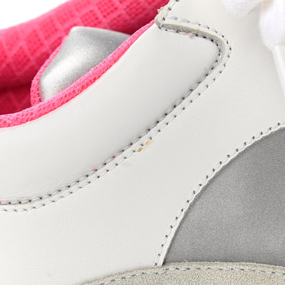 Chanel Calfskin Fabric Sneakers 40 White Silver Fluo Pink 11 of 14