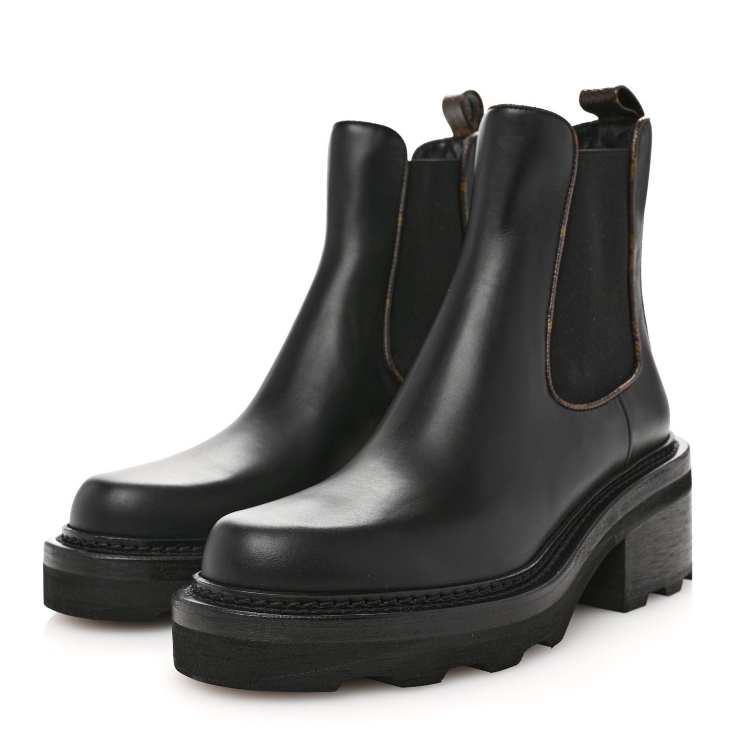 Calfskin Monogram Beaubourg Ankle Boots 37.5 Black