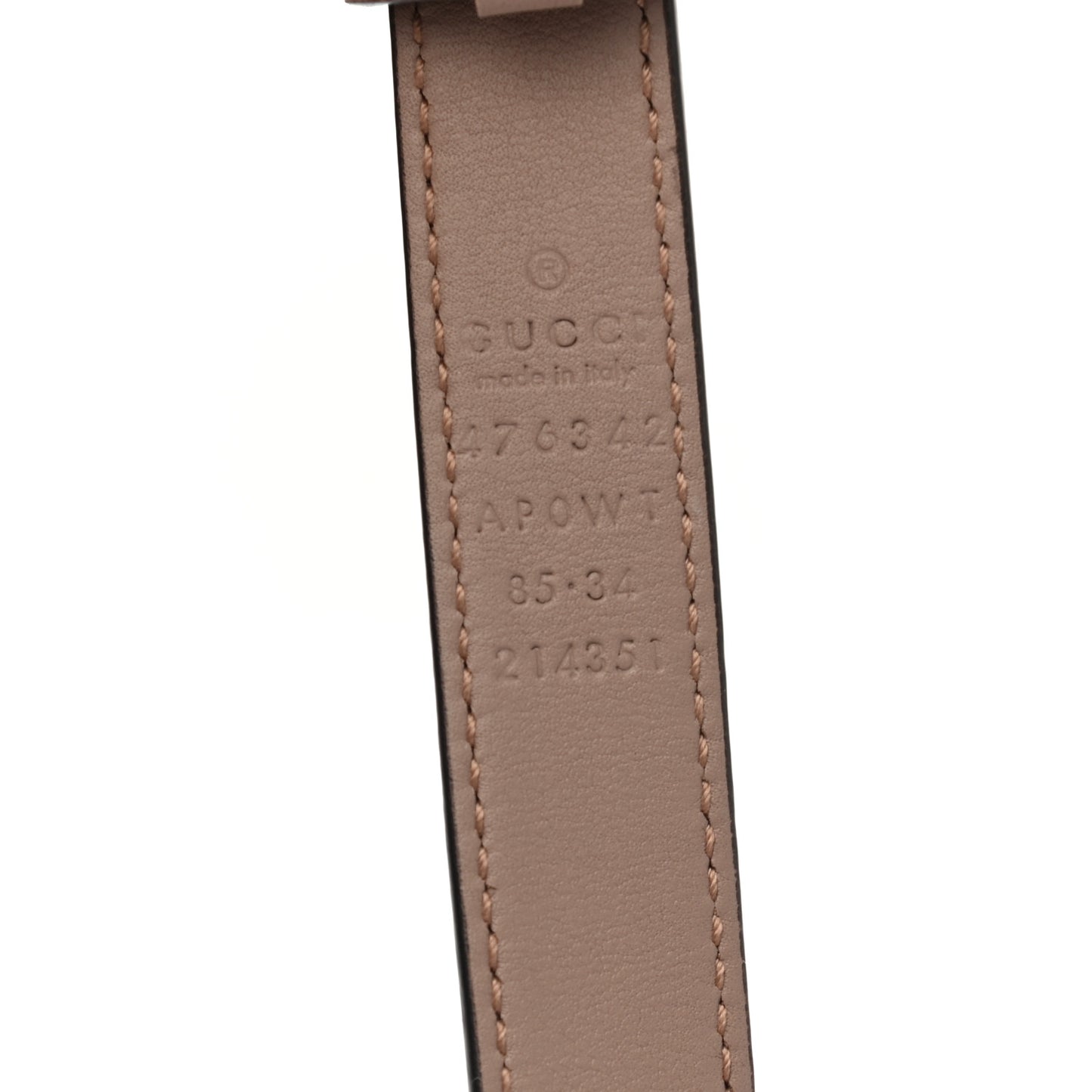 Calfskin Pearl Double G 20mm Belt 85 34 Porcelain Rose