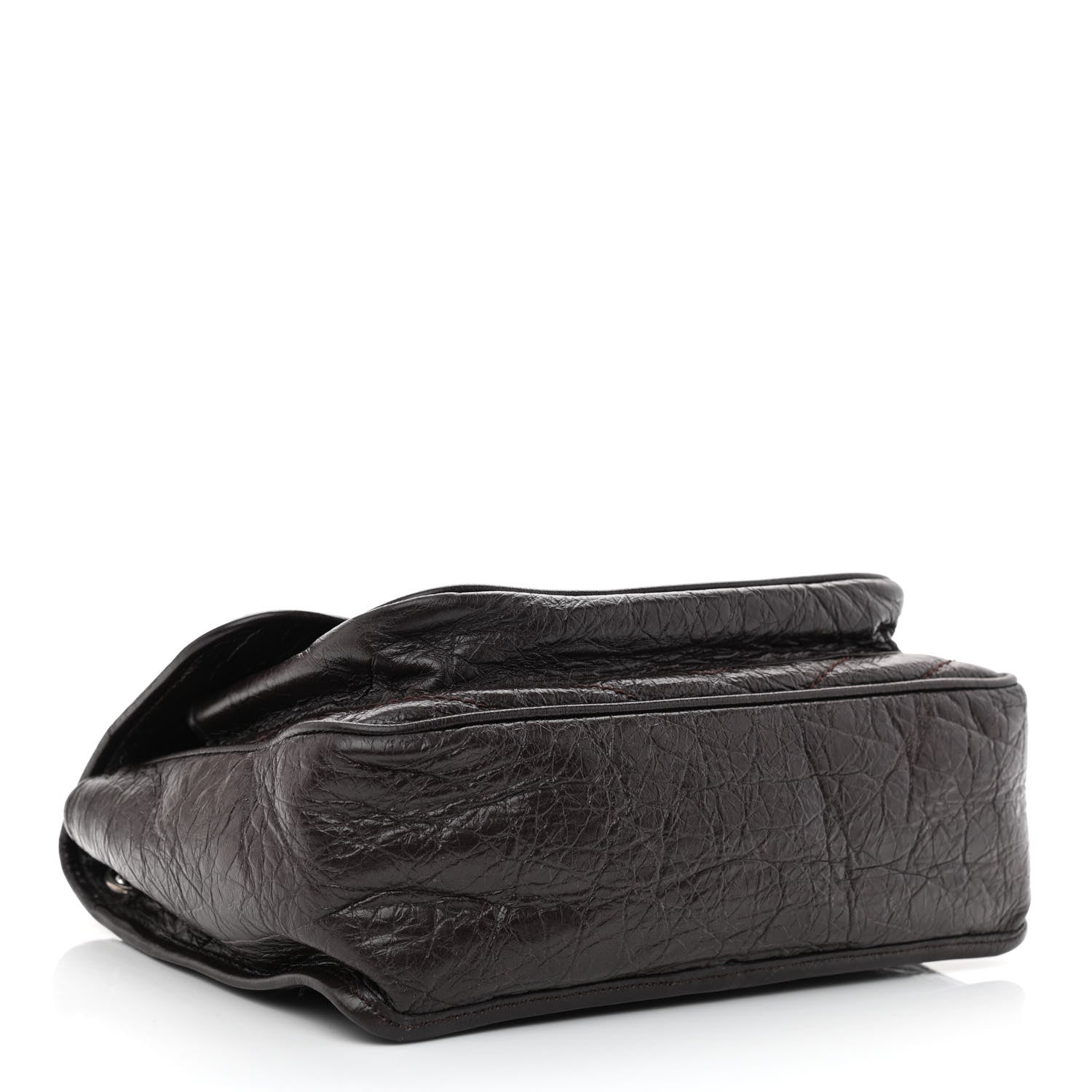 Saint Laurent Crinkled Calfskin Matelasse Monogram Medium Niki Chain Satchel Western Moka 4 of 12