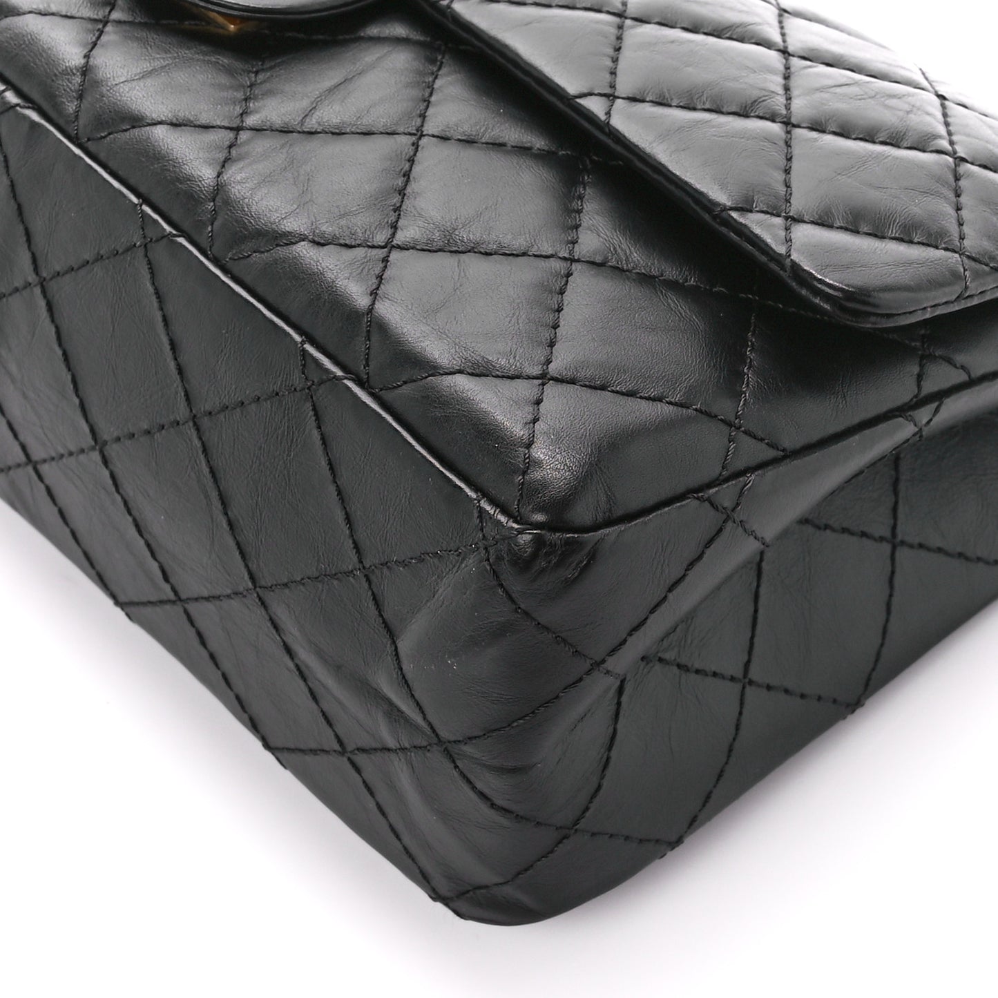 Aged Calfskin Quilted 2.55 Reissue 226 Flap Black