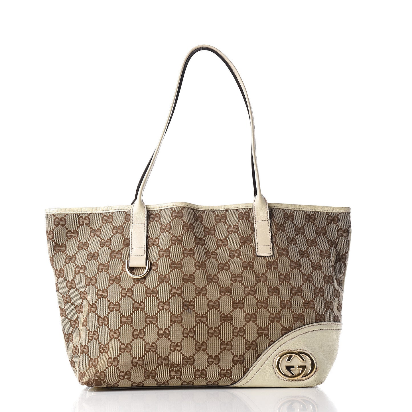 Monogram Medium New Britt Tote Off White
