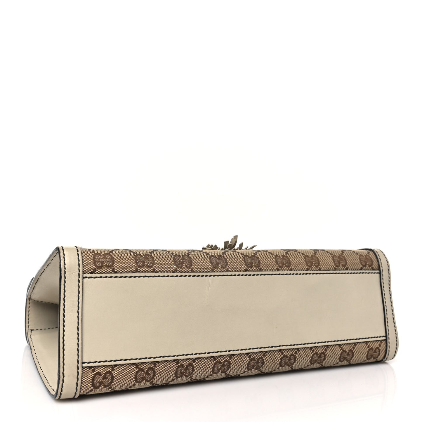 Monogram Margaux Calfskin Medium Emily Chain Shoulder Bag Beige Ebony Mystic White