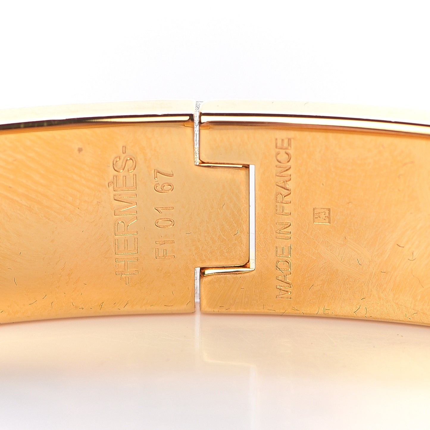 Enamel Narrow Clic Clac H Bracelet PM White