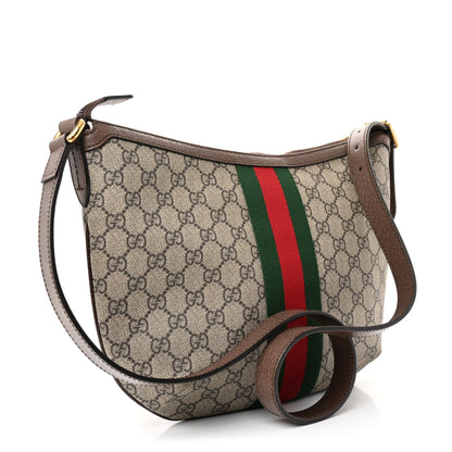 Gucci GG Supreme Monogram Web Small Ophidia Half Moon Hobo Brown 3 of 10