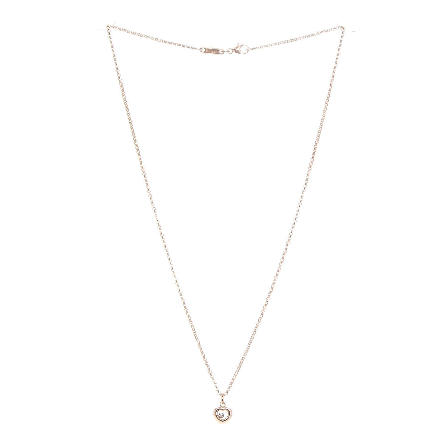 Chopard 18K Pink Gold Happy Diamonds Heart Pendant Necklace 3 of 8