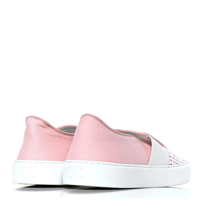 Chanel Fabric Mesh Sneakers 36.5 White Pink 4 of 5