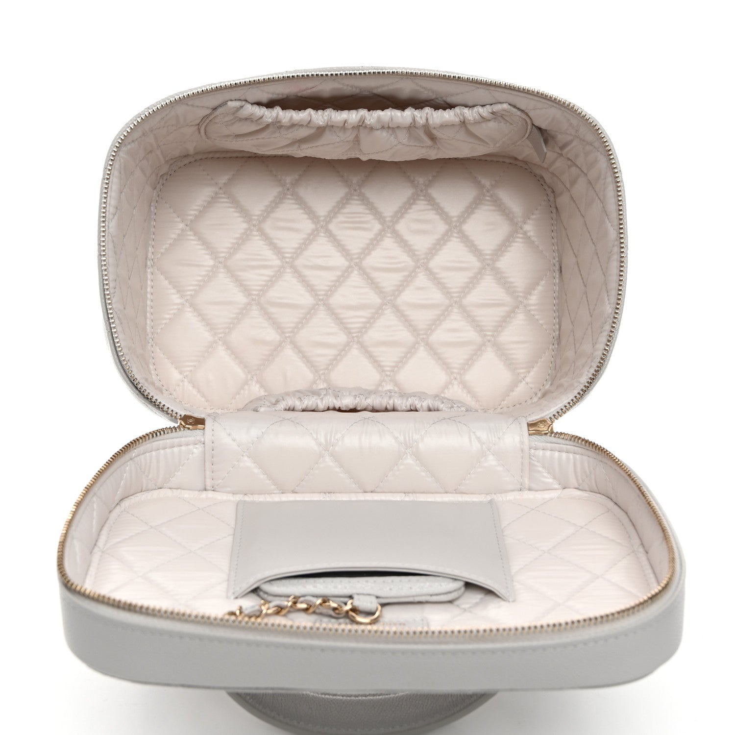 Chanel Caviar Quilted Large Vanity Pouch Light Grey 6 of 9