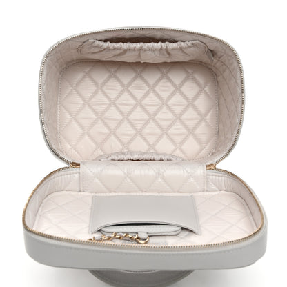 Chanel Caviar Quilted Large Vanity Pouch Light Grey 6 of 9