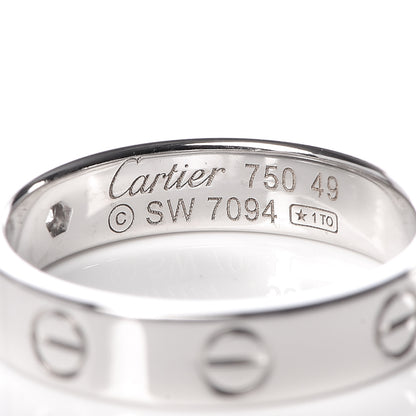 Cartier 18K White Gold Diamond 4mm LOVE Wedding Band Ring 49 5 4 of 4