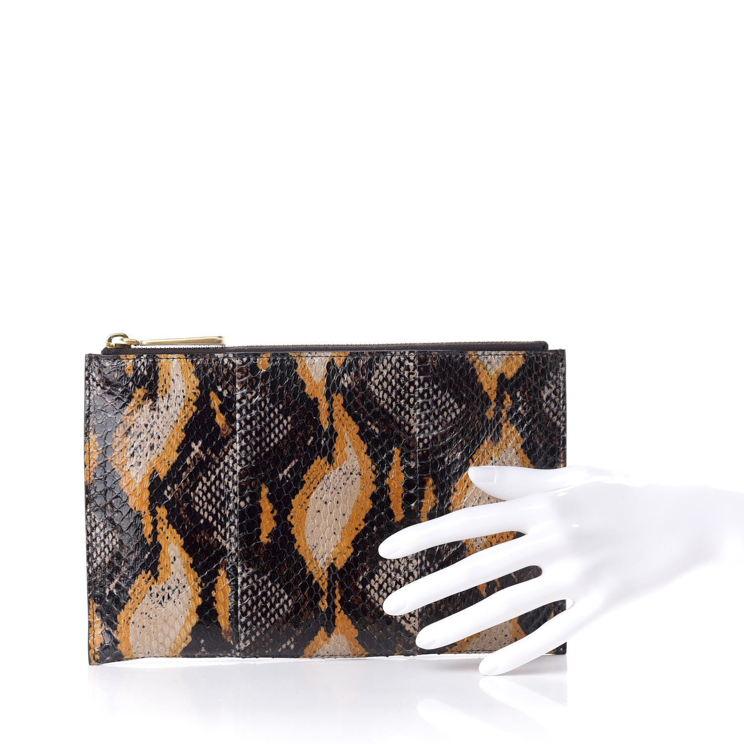 Fendi Elaphe Pouch Beige Grano 2 of 9