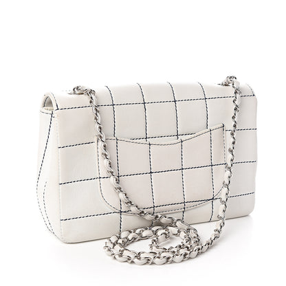 Chanel Lambskin Stitched Medium Chocolate Bar Flap White 2 of 13